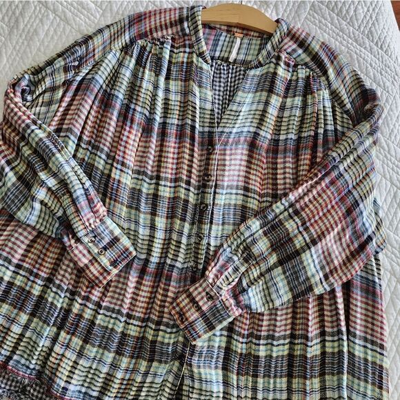 Free people freestyle raw hem balloon sleeves oversized blouse - Picture 11 of 13